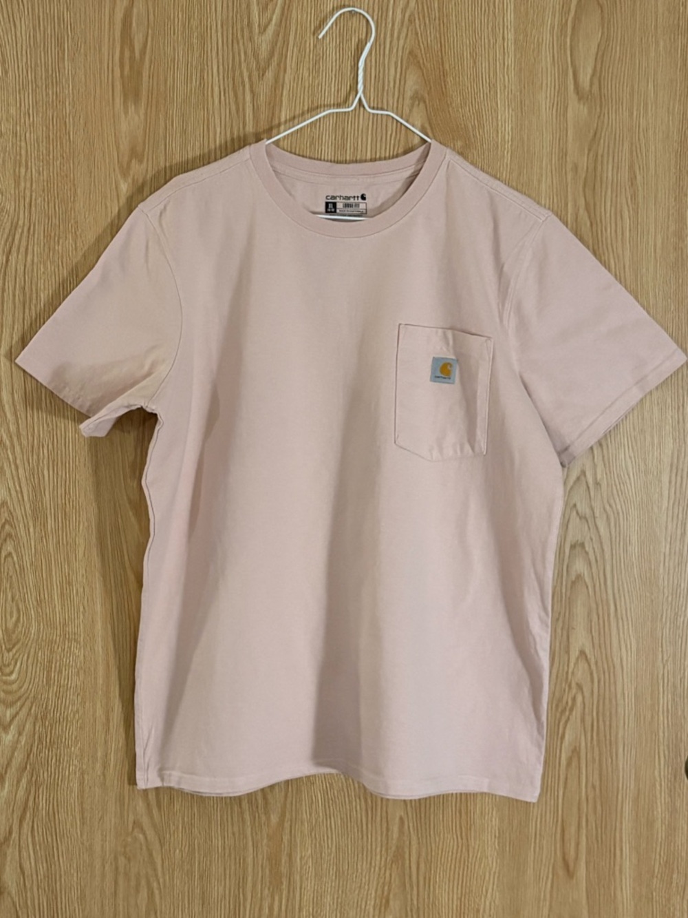 Carhartt Light Peach Crewneck Loose Fit Pocket Tee